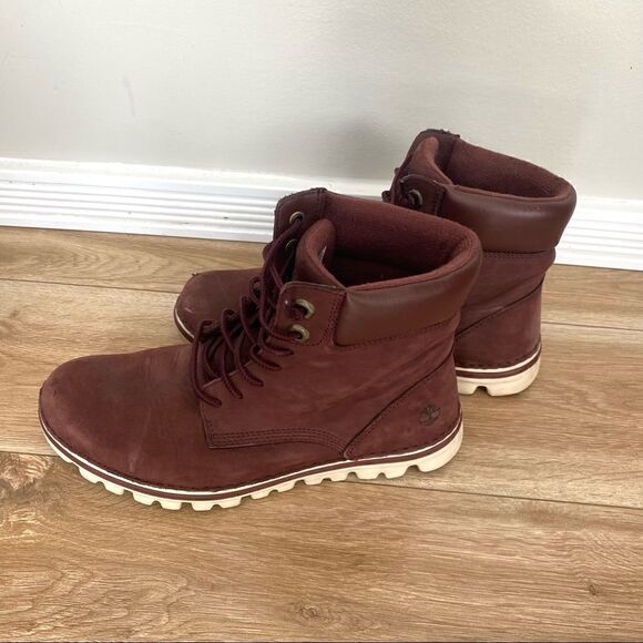 Timberland Womens Brookton Classic Boots Size 6.5 Maroon - Picture 2 of 7